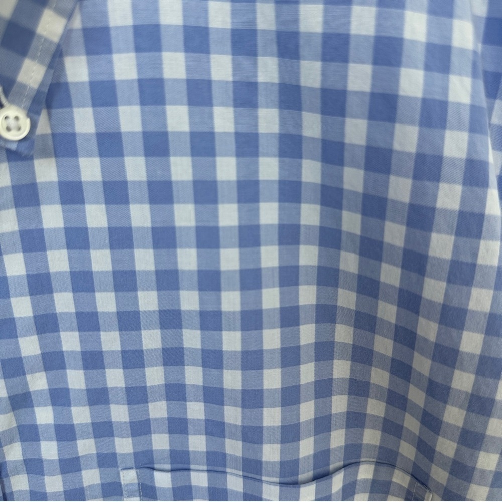 Bonobos Men's Light Blue Gingham Long Sleeve Button Down Shirt Size XXL - Picture 9 of 11